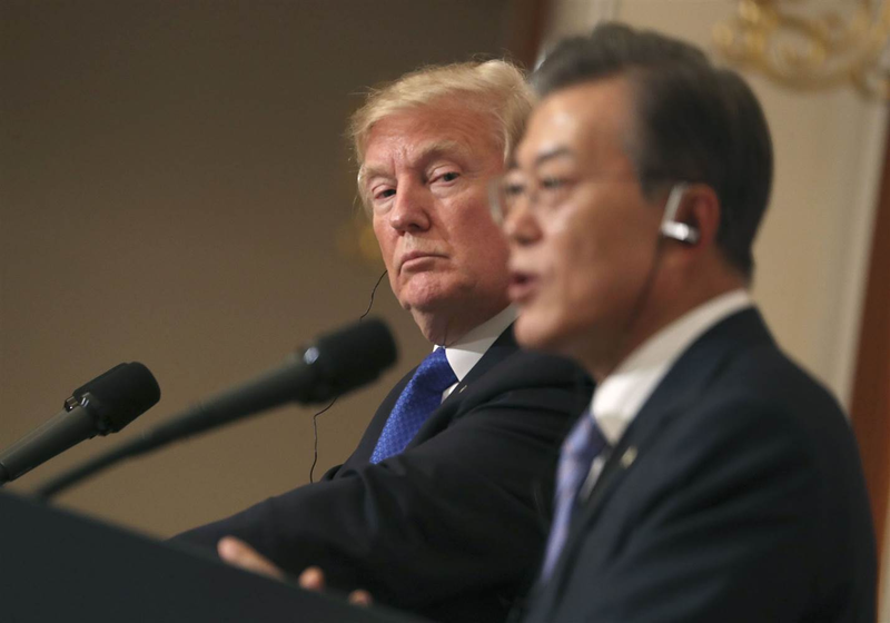 South Korean President-Elect Moon Jae-in discusses appropraite racial terminology with US President Donald Trump last month.